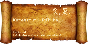 Kereszturi Réka névjegykártya